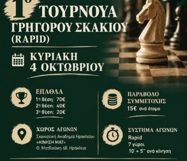 Τουρνουά Σκάκι Ηράκλειο Κρήτης rapid