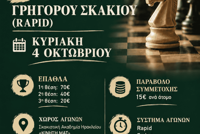 Τουρνουά Σκάκι Ηράκλειο Κρήτης rapid